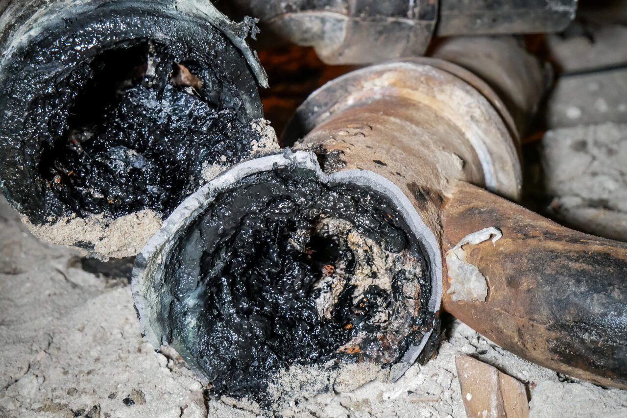 A clogged sewer line