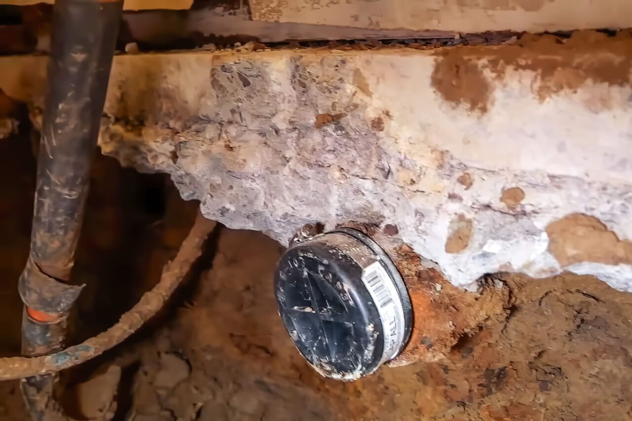 The Floor in One of the Bathrooms Was Demolished with a Jackhammer