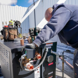 Commercial boiler replacement by Almco Plumbing
